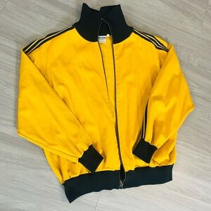 Vintage 1960s  Adidas Made in Yugoslavia Stripe Full Zip Track Jacket Yellow